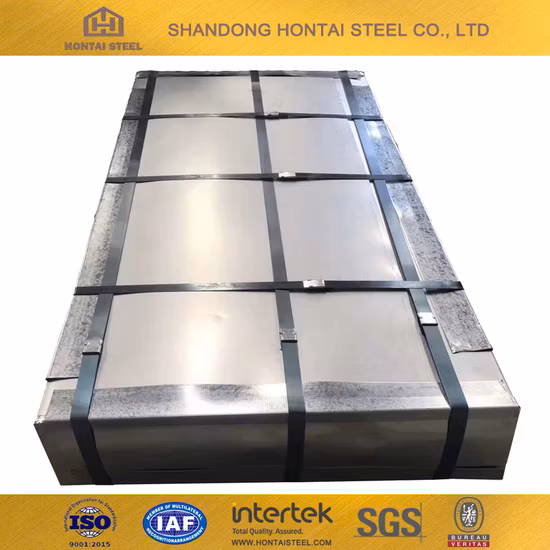 SGCC /Dx51d+Z Piastra di copertura in metallo Materiale da costruzione 4X8 SPCC 0.3mm 0.4mm 0.46mm 0.5mm Lamiera per tetto in ferro ondulato zincato zincato